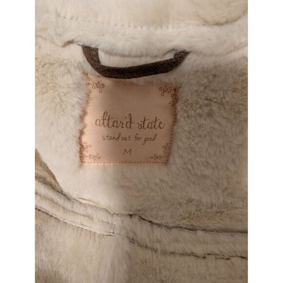 Altard State Brown Faux Suede Jacket With White Faux Fur Lining Size M - Picture 4 of 6